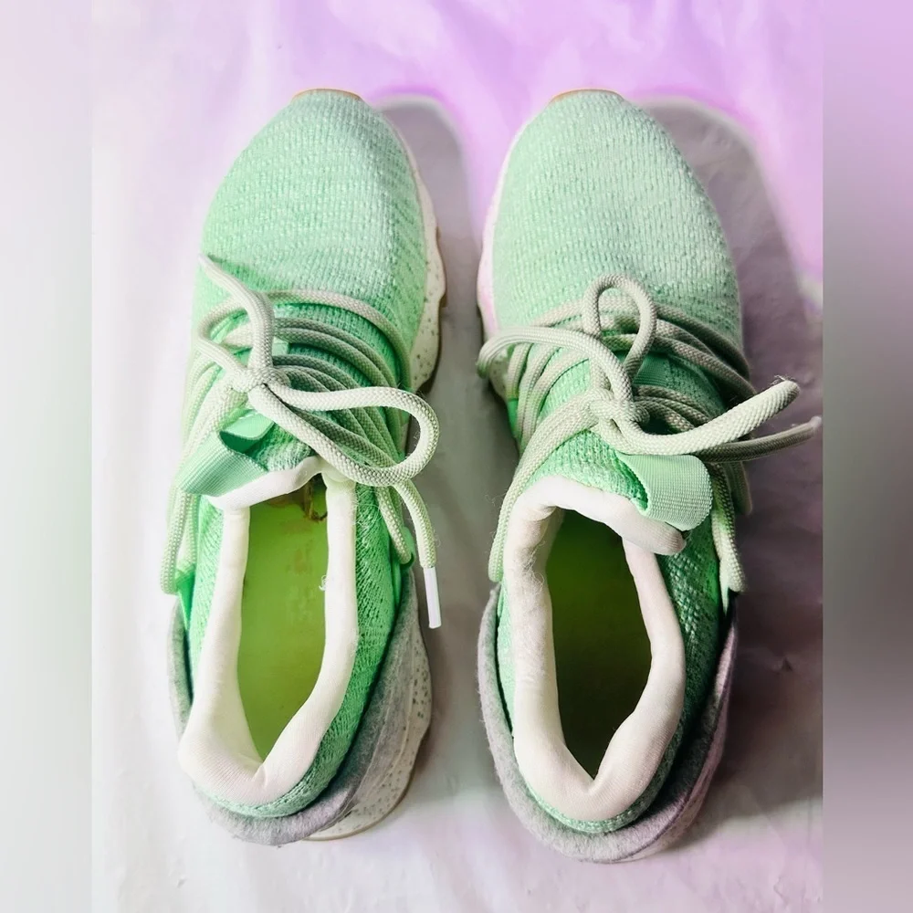 Sorel Mint Green Knit Lace-Up Athletic Sneakers